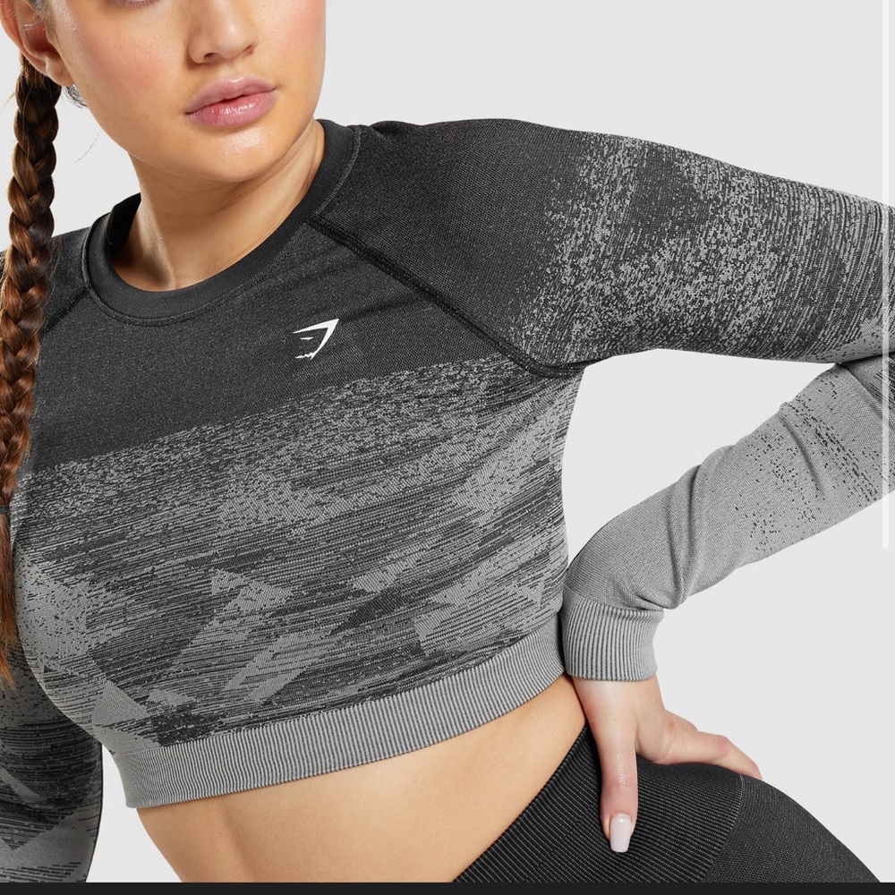 Gymshark Women's Gray Ombre Crop Top
